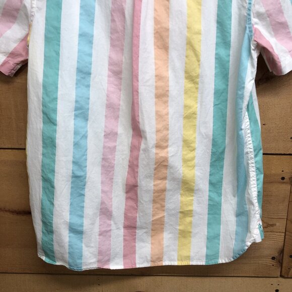Chubbies 1/2 Button But Short Sleeve Striped Shirt Mens Size Medium Retro Pocket - Picture 10 of 10